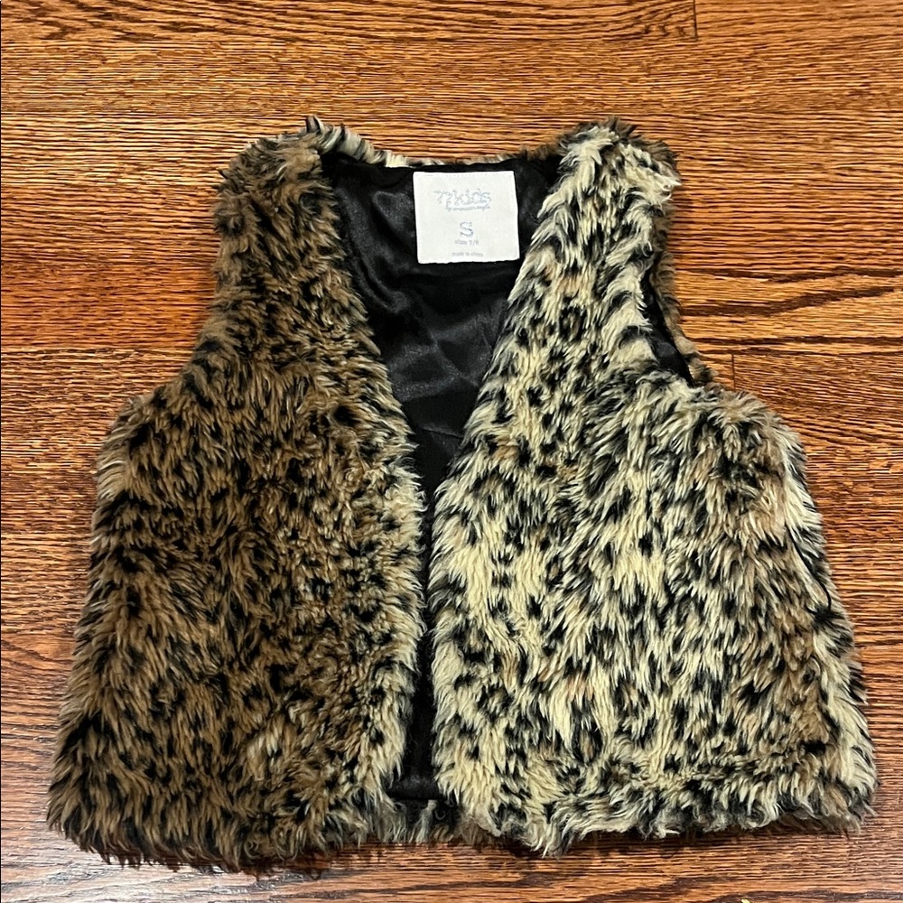 77kids Faux Fur Vest - Brown and Cream